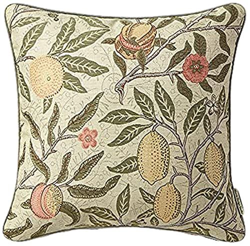 川島織物セルコン Morris Design Studio モリスデザインスタジオ 背当 クッションカバー フルーツ グリーン 45×45cm LL1729送料無料 63cb5537