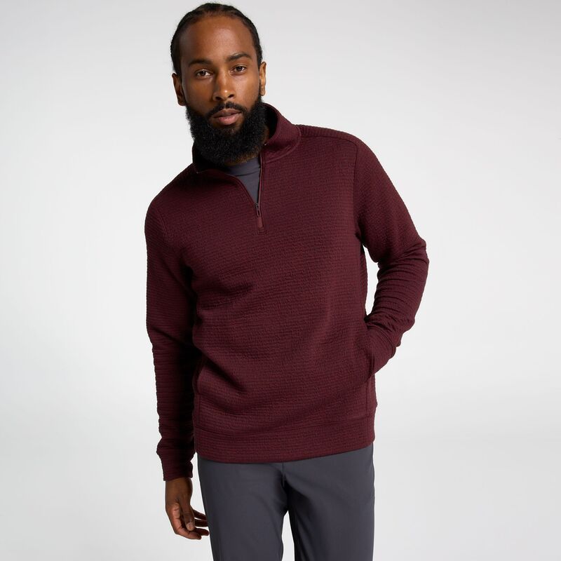 ヴァースト メンズ アウター パーカー・スウェット フリース VRST Mens Recharge Lunar Fleece 14 Zip Burgundy Plum Heather ヘザー