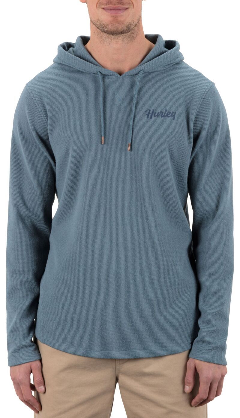 ハーレー メンズ トップス シャツ Hurley Mens Fairfax Thermal Hooded Long Sleeve Pullover Grey Teal グレー