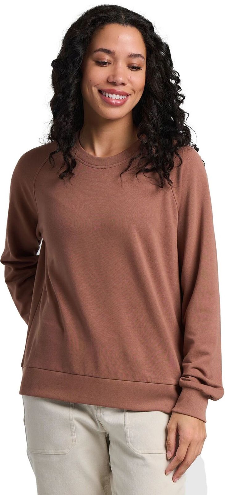 フリー フライ レディース アウター パーカー・スウェット フリース Free Fly Womens Bamboo Lightweight Fleece Crew Nutmeg