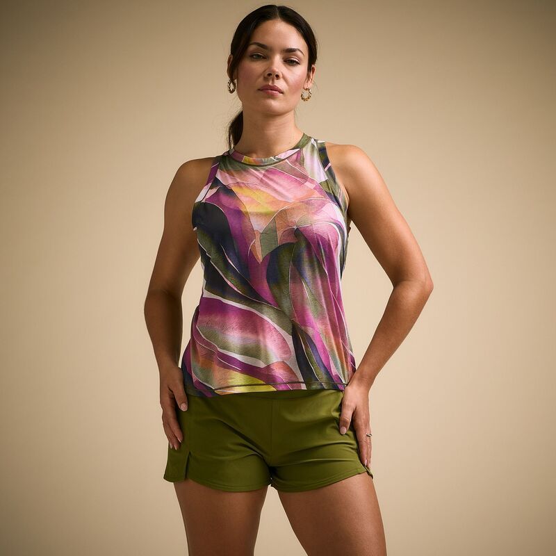 キャリー レディース トップス タンクトップ CALIA Womens Exhale Crossover Tank Top Orchid Brush Print