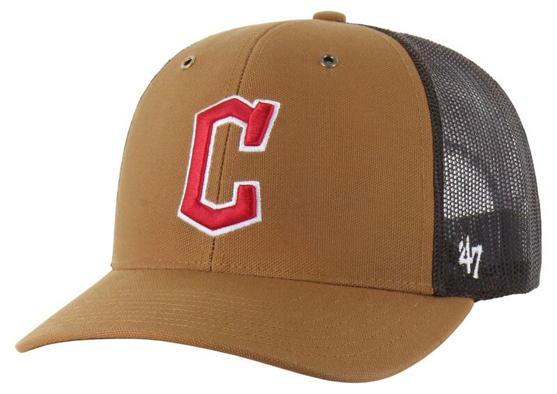 カーハート メンズ アクセサリー 帽子 Carhartt x 47 Carhartt x 47 Adult Cleveland Guardians Brown Adjustable Trucker H