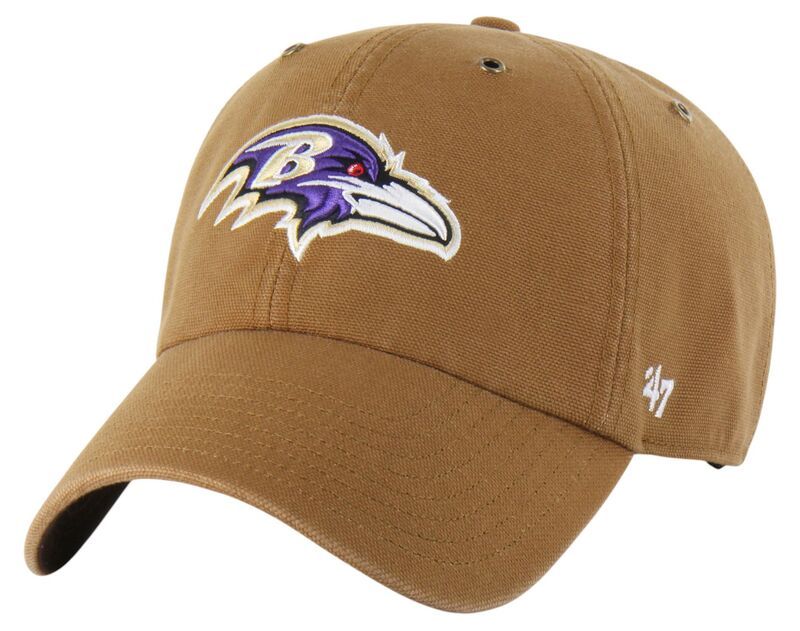 カーハート レディース アクセサリー 帽子 Carhartt x 47 Carhartt x 47 Adult Baltimore Ravens Clean Up Brown Dyed Adjusta