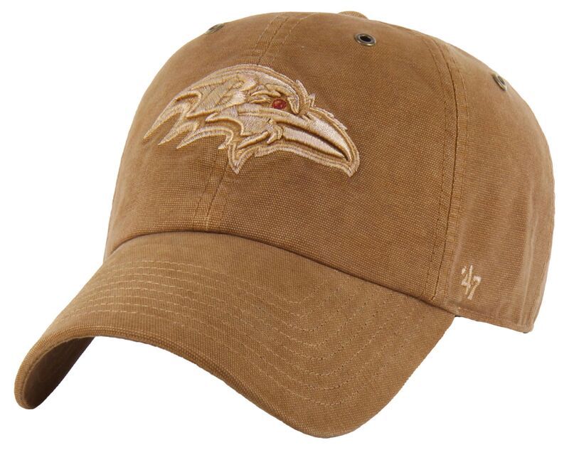 カーハート メンズ アクセサリー 帽子 Carhartt x 47 Carhartt x 47 Adult Baltimore Ravens Brown Dyed Clean Up Hat NoCol