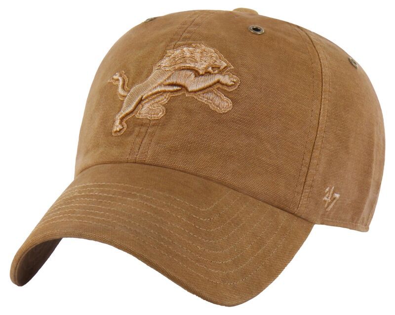 カーハート メンズ アクセサリー 帽子 Carhartt x 47 Adult Detroit Lions Brown Dyed Clean Up Hat NoColor ブラウン