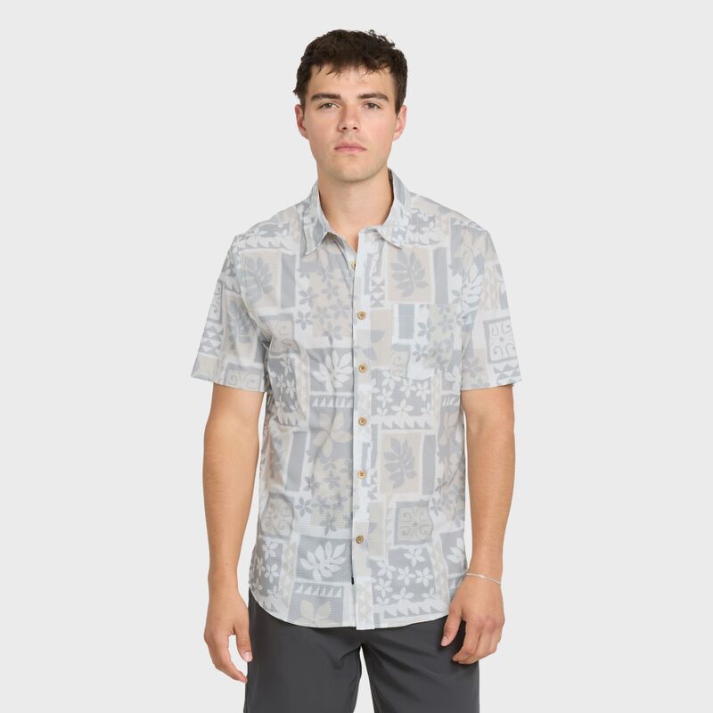 クイックシルバー メンズ ボトムス ハーフパンツ・ショーツ シャツ Quik silver Mens Waterman Sandy Cove Short Sleeve Woven Shirt Whit