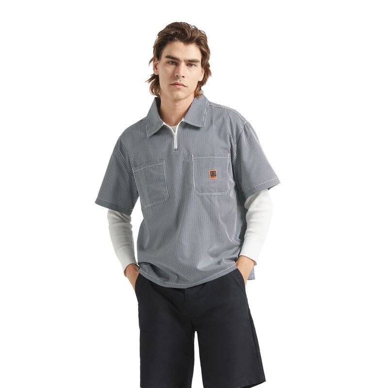 ブリクストン メンズ ボトムス ハーフパンツ・ショーツ シャツ BRIXTON Mens Journey Lightweight Woven Short Sleeve Shirt NavyWhite 19,595円