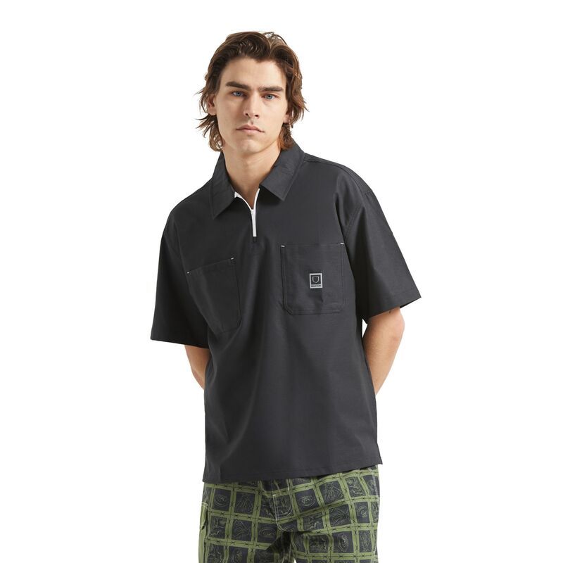 ブリクストン メンズ ボトムス ハーフパンツ・ショーツ シャツ BRIXTON Mens Journey Lightweight Woven Short Sleeve Shirt Black ブラック
