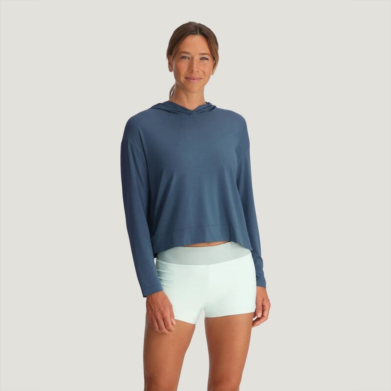 フリー フライ レディース アウター パーカー・スウェット Free Fly Womens Bamboo Shade Crossover Hoodie Pacific Blue ブルー