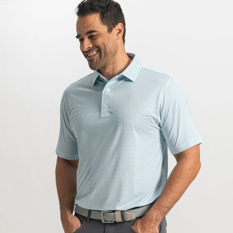 フットジョイ メンズ トップス ポロシャツ FootJoy Mens Ellipse Lisle Golf Polo WhiteBlue ReefSea Glass ホワイト