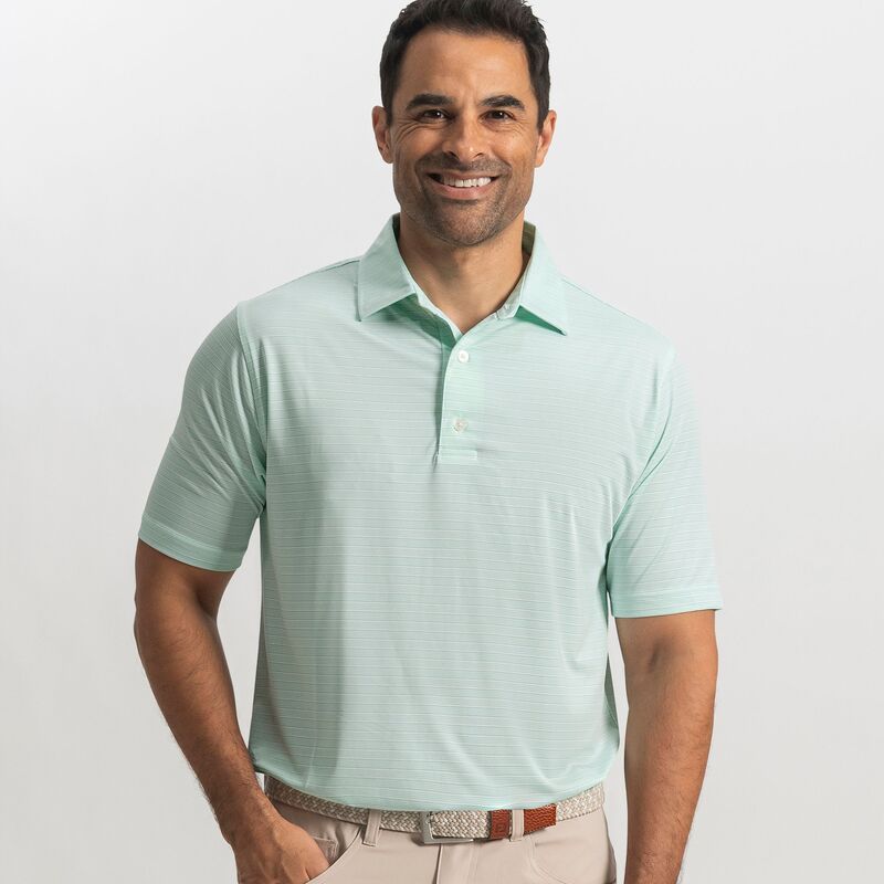 フットジョイ メンズ トップス ポロシャツ FootJoy Mens Flip Stripe Lisle Golf Polo Sea GlassWhite ホワイト 20,931円