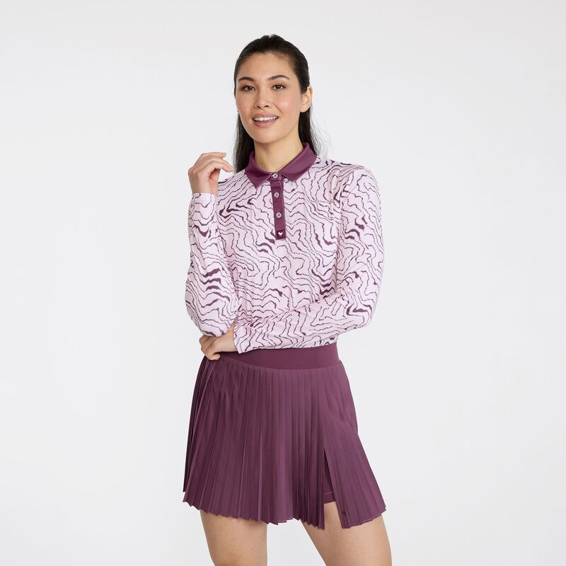バッドバーディー レディース トップス ポロシャツ Bad Birdie Womens Long Sleeve Core Performance Golf Polo Pink ピンク