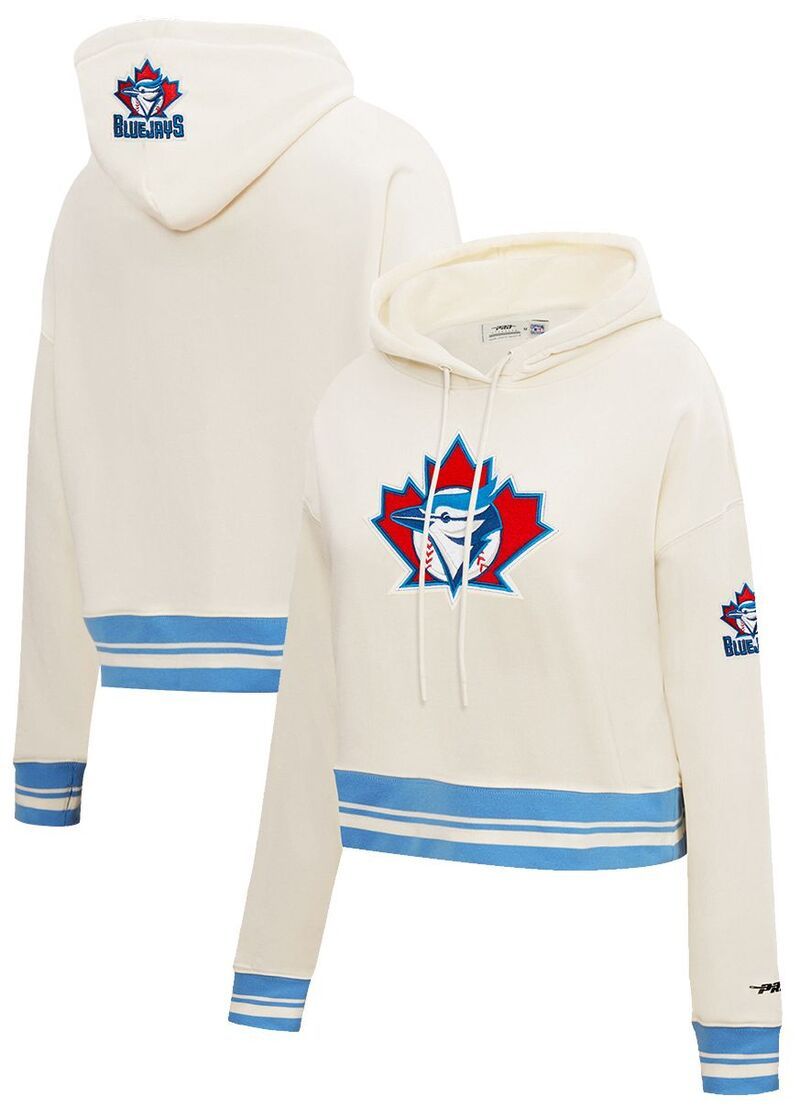プロスタンダード レディース アウター パーカー・スウェット クロップド Pro Standard Womens Toronto Blue Jays Cream Cropped Pull Over H