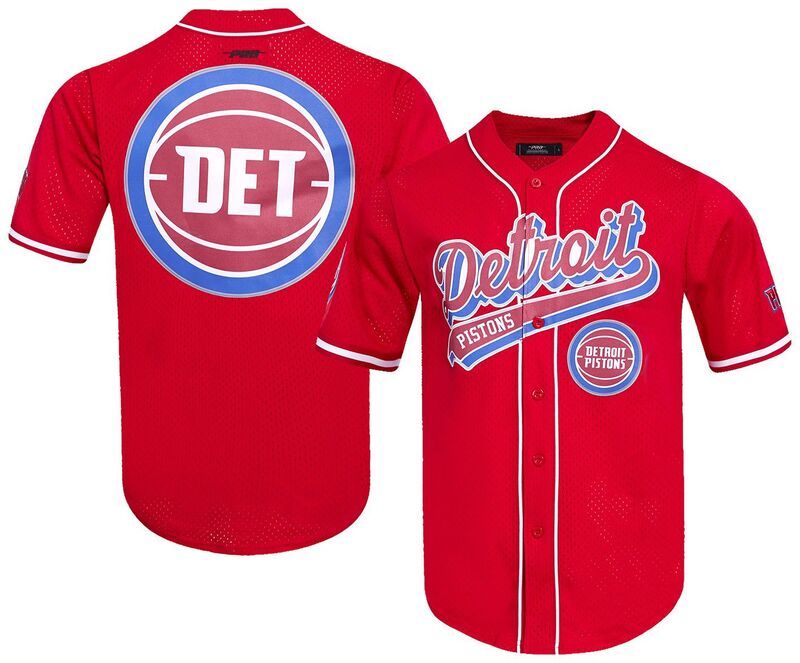 プロスタンダード メンズ トップス シャツ ボタンダウン メッシュ ダウン Pro Standard Mens Detroit Pistons Red Scriptail Mesh Button Do