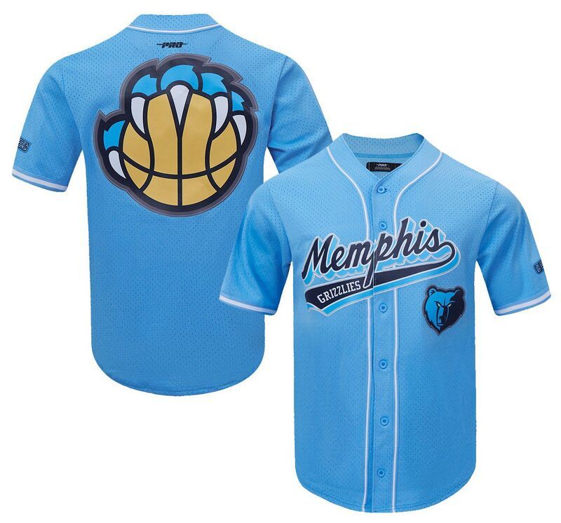 プロスタンダード メンズ トップス シャツ ボタンダウン メッシュ ダウン Pro Standard Mens Memphis Grizzlies Blue Scriptail Mesh Button