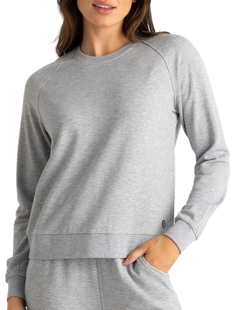 フリー フライ レディース アウター パーカー・スウェット フリース Free Fly Womens Bamboo Lightweight Fleece Crew Light Heather Grey 22,792円