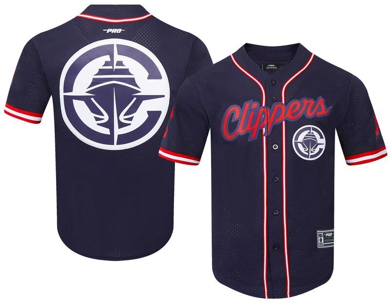 プロスタンダード メンズ トップス シャツ ボタンダウン メッシュ ダウン Pro Standard Mens Los Angeles Clippers Navy Mesh Button Down S