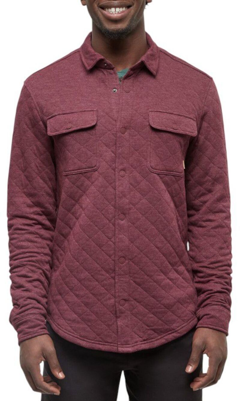 テンツリー メンズ アウター ジャケット・ブルゾン キルティング tentree Mens Colville Quilted Shacket Deep Burgundy Heather ヘザー
