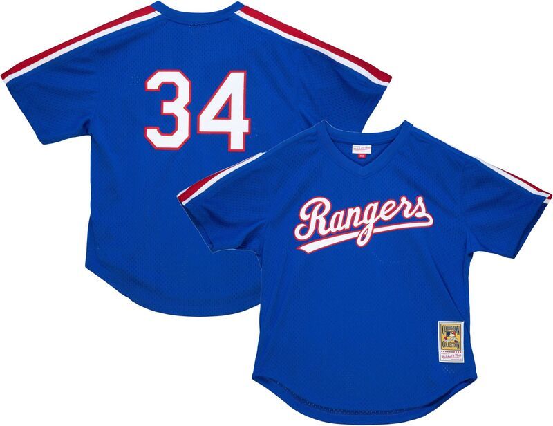 ミッチェルネス メンズ トップス シャツ ジャージー Mitchell Ness Mens Texas Rangers Batting Practice Royal Nolan Ryan 34 Jer