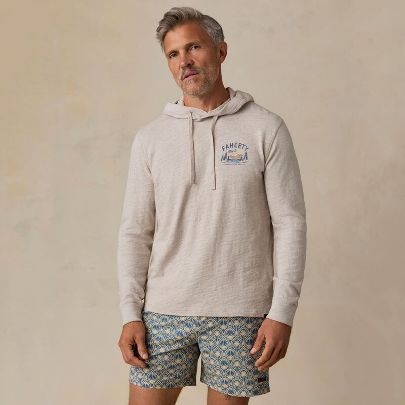 ファレティ メンズ アウター パーカー・スウェット グラフィック Faherty Mensunwashed Graphic Slub Hoodie Oat Plains Heather ヘザー
