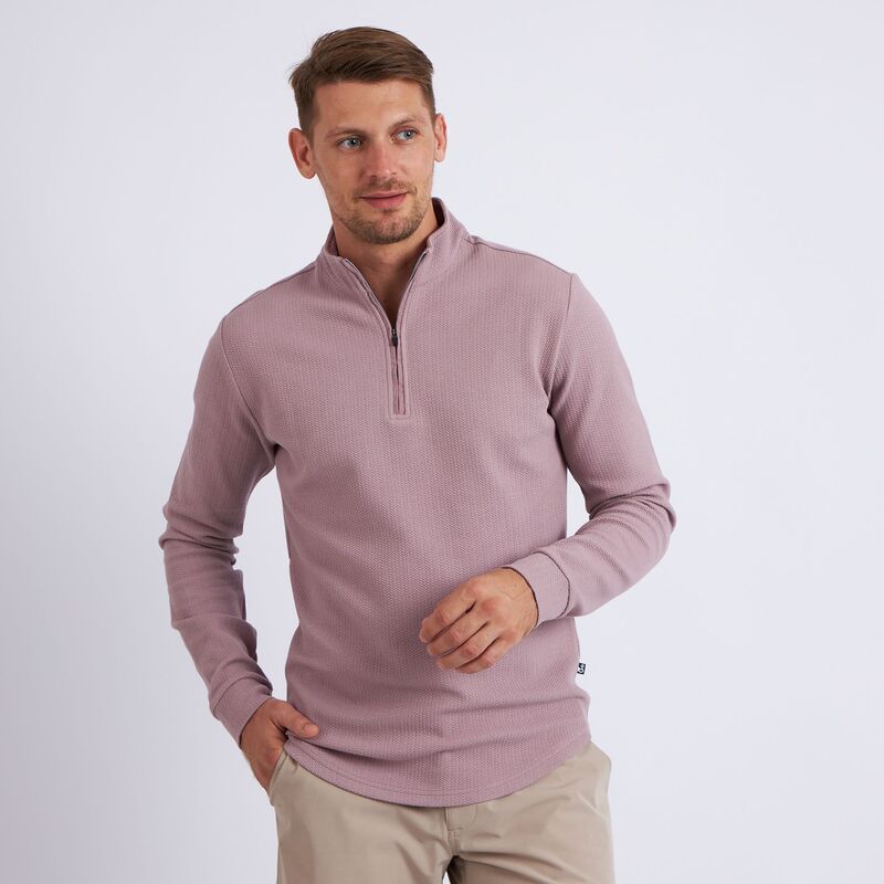 スワニーズ メンズ トップス シャツ Swannies Mens Luke Golf Zip Mauve