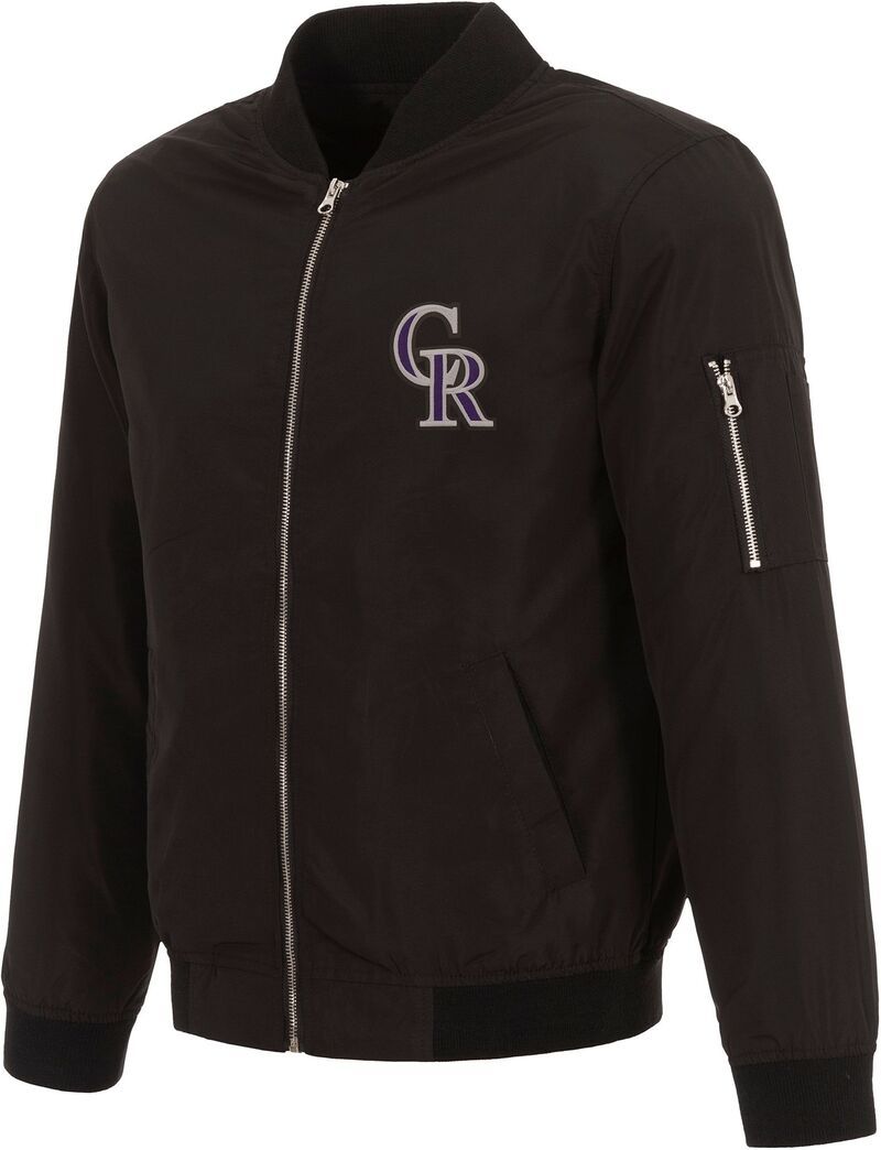 JH デザイン メンズ アウター ジャケット・ブルゾン JH Design Mens Colorado Rockies Black Bomber Jacket NoColor ブラック