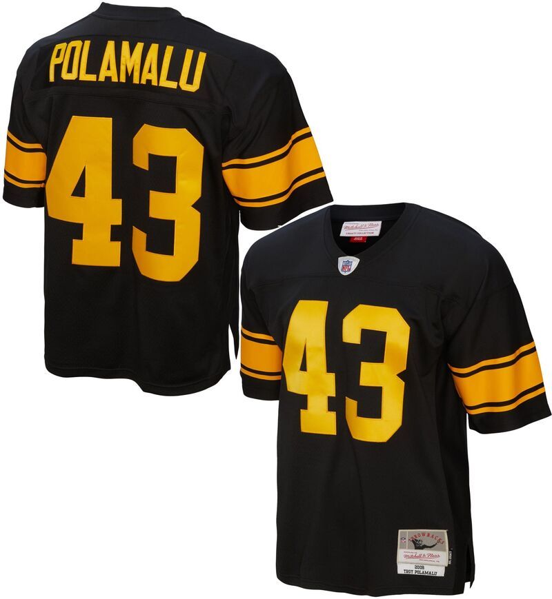 ミッチェルネス メンズ トップス シャツ ジャージー Mitchell Ness Mens Pittsburgh Steelers Troy Polamalu 43 2008 Throwback Je