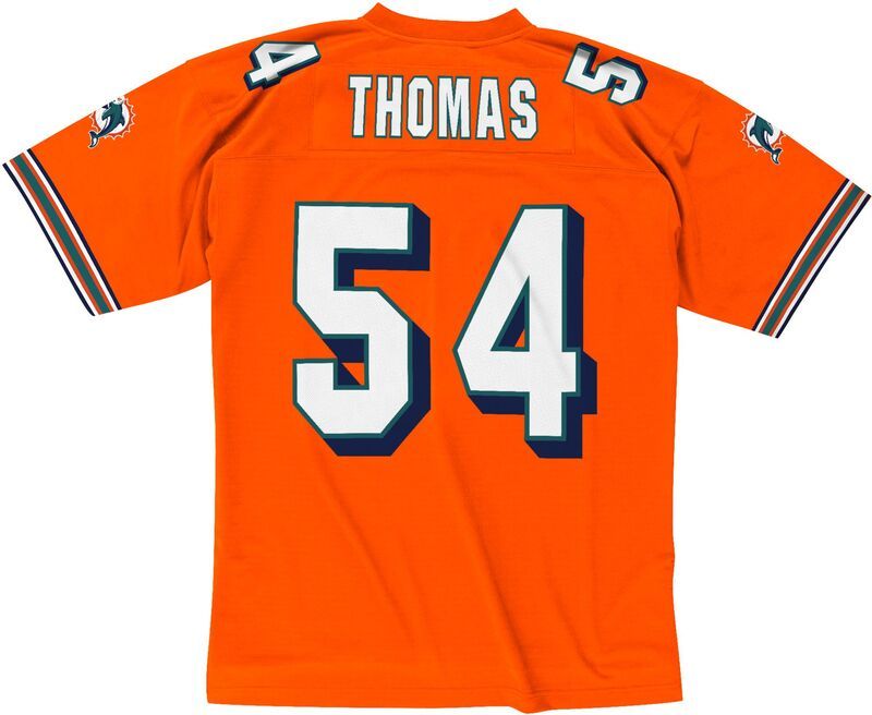 ミッチェルネス メンズ トップス シャツ ジャージー Mitchell Ness Mens Miami Dolphins Zach Thomas 54 2004 Orange Throwback Je