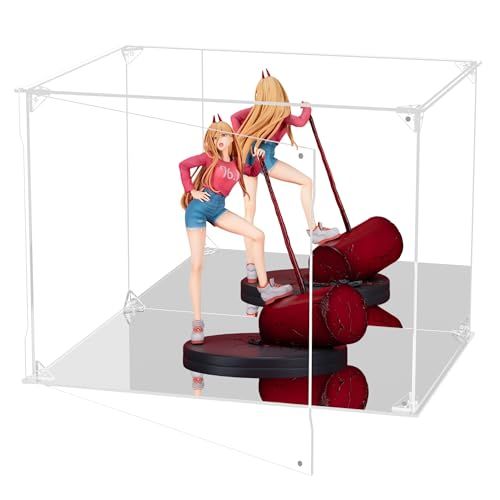 KUKER フィギュアケース アクリルケース UVカット 台座ミラー 背面ミラー マグネット付き 前扉 コレクションケース ディスプレイケース ショーケース 組み立て式 汚れ防止 手袋 クリーニングクロス付き (幅40×奥行30×高さ30cm 3956339f