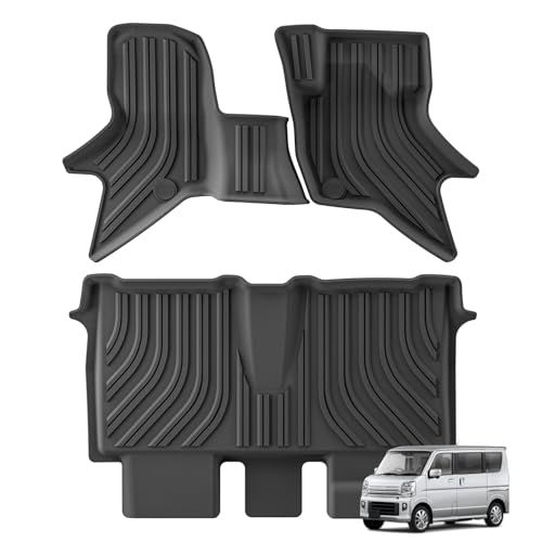 スズキ エブリィワゴン DA17W 専用 3Dフロアマット スクラムワゴン DG17W 立体カーマット H27.2-現行 クリッパーリオ DR17W NV100 車用 フロアマット タウンボックス DS17W に適用 TPE素材 取付簡単 防 dd23eec4