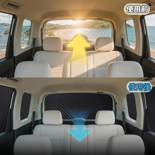 ZATOOTO トヨタ シエンタ 10系 専用 サンシェード サイド 軽自動車 メッシュカーテン 網戸 2層タイプ マグネット式 2in1一体式 車中泊 遮光 日差し 紫外線カット 虫よけ 断熱 UVカット 目隠し 換気 プライバシー保護 車 cdc77644｜詳細画像