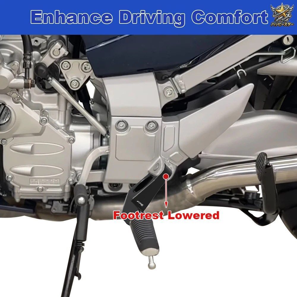 ヤマハ FJR1300 2001 - 04 2025 オートバイ用パッセンジャーフットペグ リアフットレスト ローダウン移設ブラケットキット