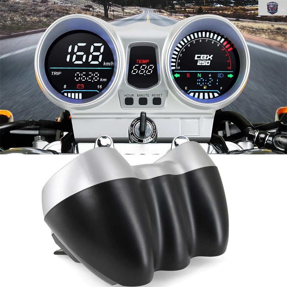 12V オートバイ用スピードメーター LCD デジタル ダッシュボード タコメーター ハイビーム ホンダ CBX250 CBF250 ツイスター 2001-2008