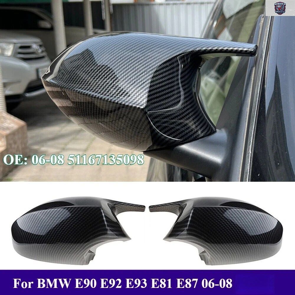 カーボンファイバー製ドアミラーカバーキャップ BMW E90 E92 E93 E81 E87 05-07 PRE-LCI OE:51167135097511671350985116720529151167205292