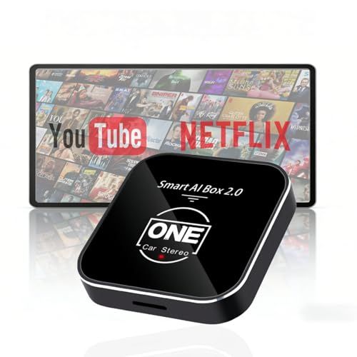 OneCarStereo Smart AI Box 2.0 ワイヤレスCarPlay & Android Auto対応｜Android搭載・動画視聴対応・デュアルWiFi安定接続｜TFカード再生・純正有線CarPlay車専用｜技適取得済みpms