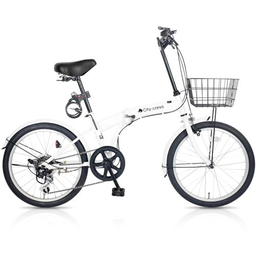 折りたたみ自転車 20インチ CC-10 外装6段変速ギア フロントライト・ロック錠・カゴ付き 折畳み 自転車 折り畳み自転車 ミニベロ 小径車 旅行 お出かけ 買い物 街乗り マンション アパート 玄関先 車載 軽量 新生活 通勤 通学 サイクリング シテe