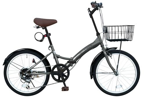 ★新品★THREE STONE 折りたたみ自転車 自転車 20インチ シマノ6段ギア カゴ ライト ワイヤーロック錠 プレゼント 通勤 通学 街乗り P-008(荷台なし)/P-008C(荷台付き)
