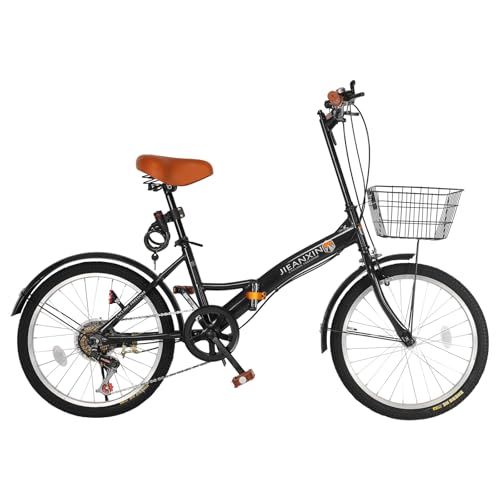 ★新品★自転車 折りたたみ自転車 20インチ 7段変速 高炭素鋼フレーム 防滑タイヤ ハンドル・サドル高さ調整可 カゴ ライト ワイヤー錠付き 選べる4色 男性 女性 初心者 通勤 通学 街乗り 07