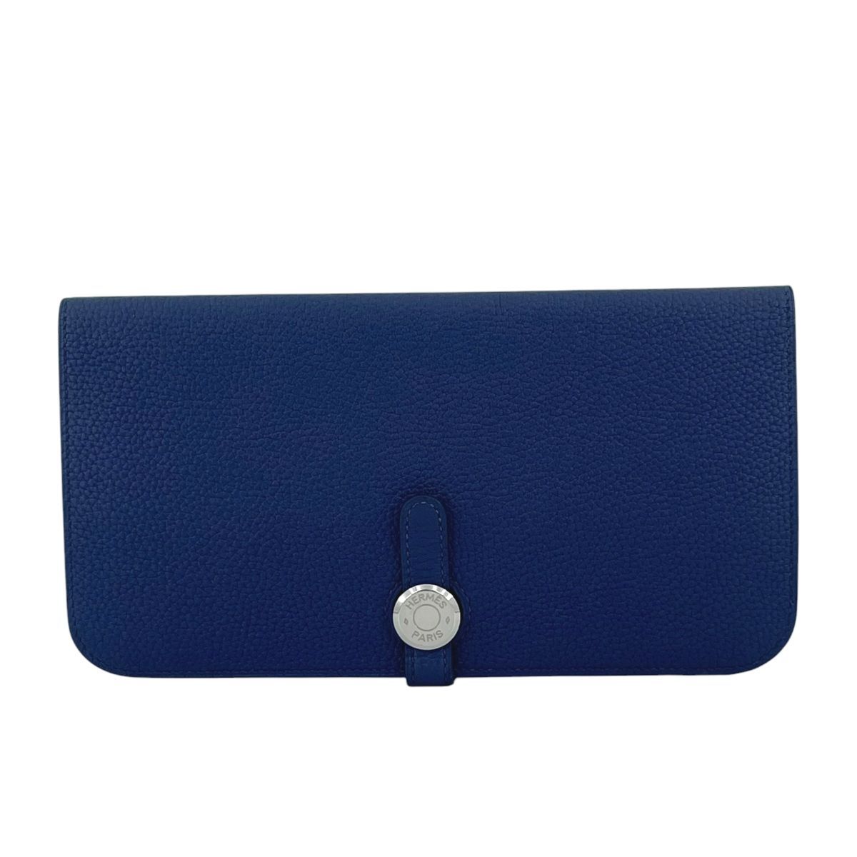 【中古】 HERMES エルメス ドゴンレクトヴェルソ トゴ ブルーアンクル パラジウム金具 シルバー D刻 ブルー系 長財布 ロングウォレット メンズ レディース 26006993 HO