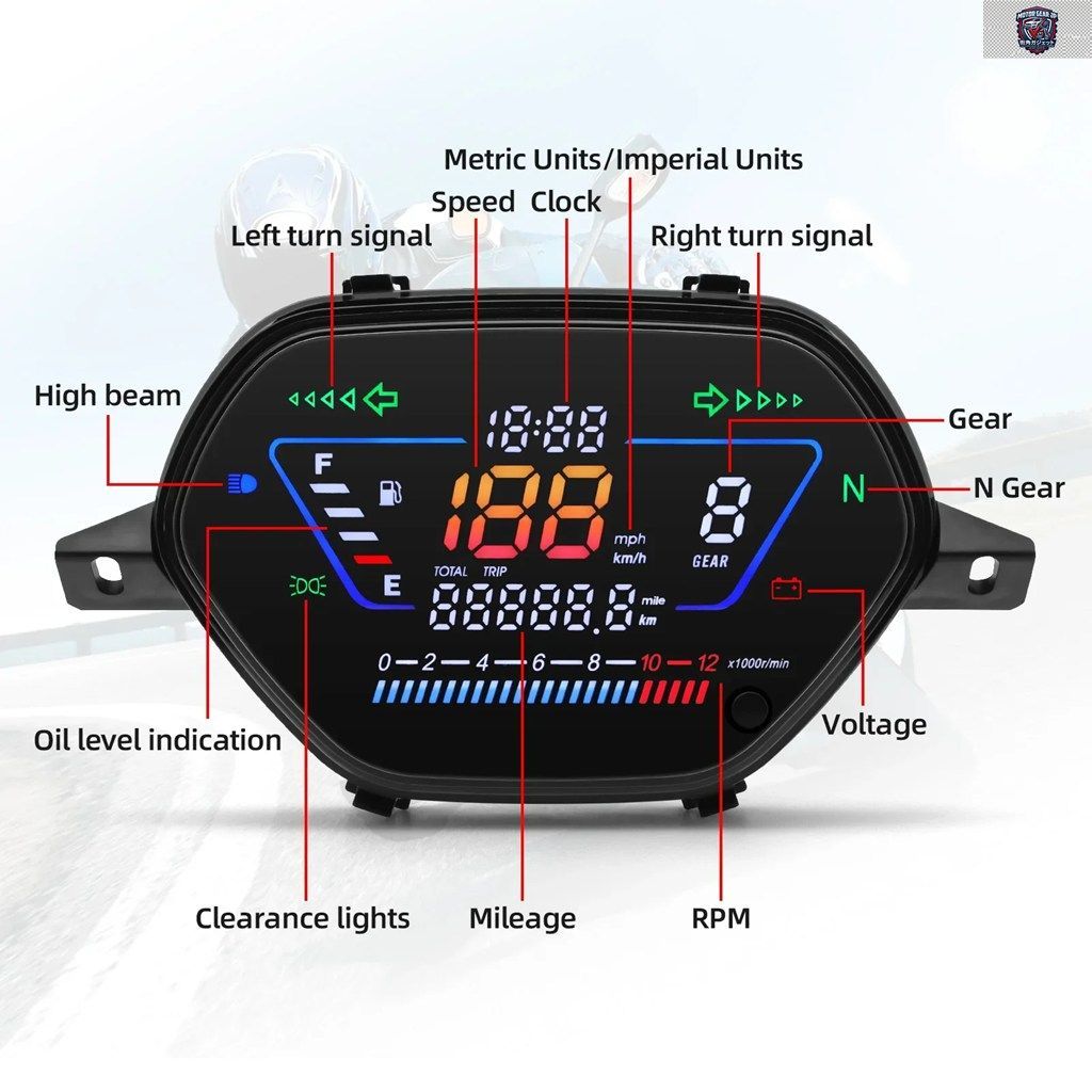 デジタルバイクスピードメーター 12000RPM タコメーター ベトナム タイ マレーシア EX5 CLASS1 CX DX ホンダ WAVE100 CD110