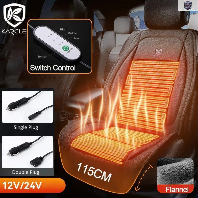12-24V ヒーター付きカーシート フランネルクッション 冬用延長ウォーマーシートヒーターカーパッド シートヒーターカバー
