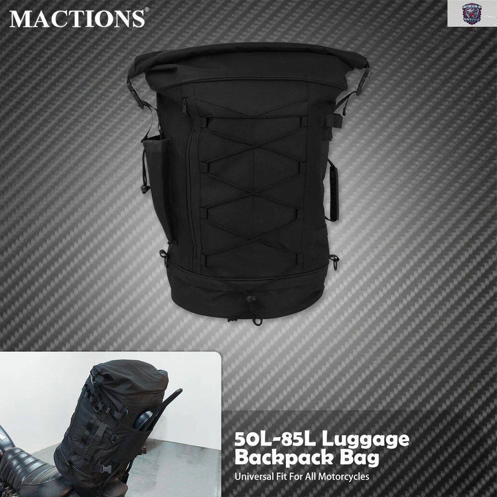 オートバイ用 50L-85L バックパック シーシーバー バックレストバッグ ストラップ付き 拡張可能なテールラックバッグ