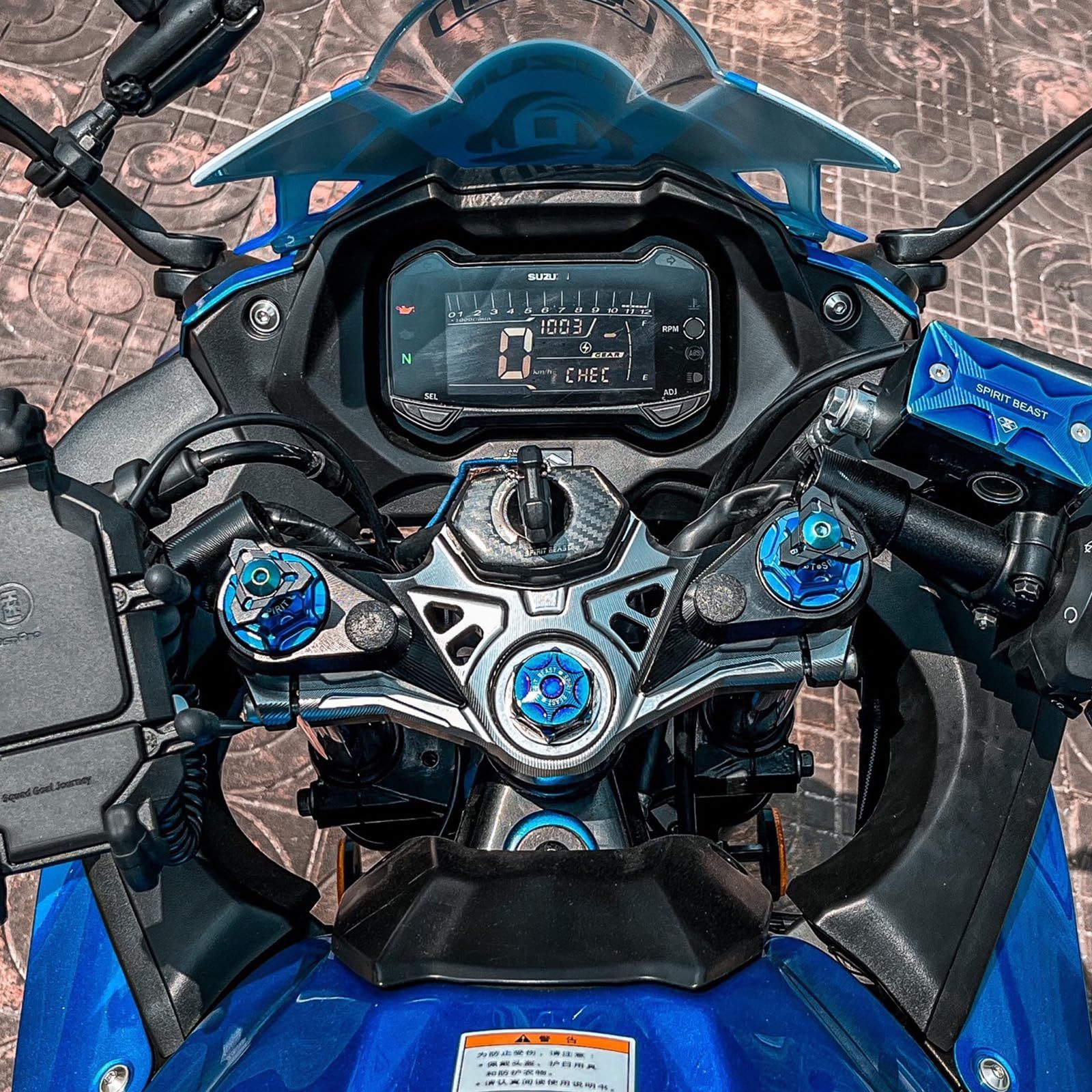 新品 LEDISHUN イニシャルアジャスター (左右1セット) スズキ GSX250R Vストローム250 GSR250全年式 に適合 (青)