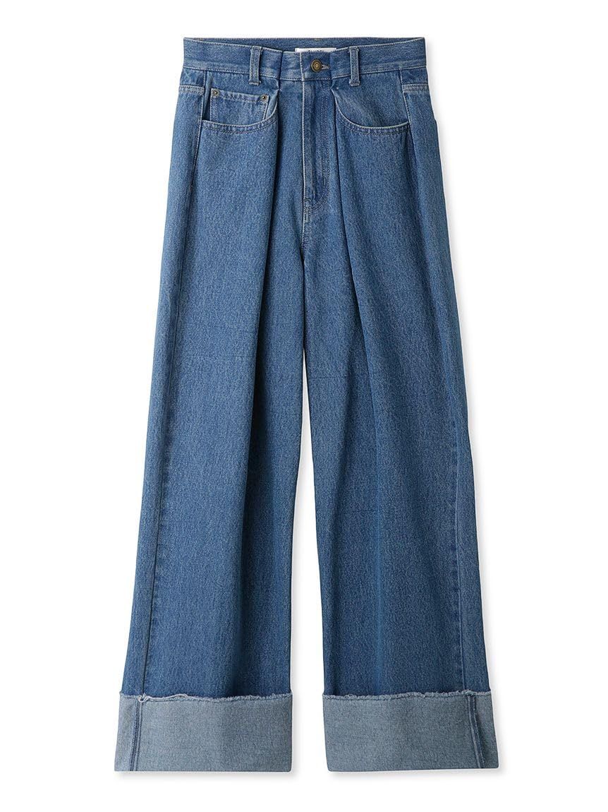 新品 [スナイデル] ウエストタックデニムパンツ