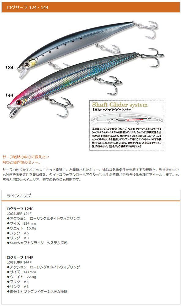 新品 Bassday(バスデイ) ミノー ログサーフ 144F 144mm 22.4g ゴールド