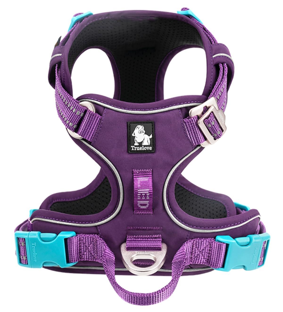 新品 cocomall 2023最新 犬用ハーネス 犬用胴輪 ドッグ ペット用品 3M反射材料 訓練 ナイロン製 小型犬、中型犬、大型犬に向け 通気性 調節可能 (L パープル)