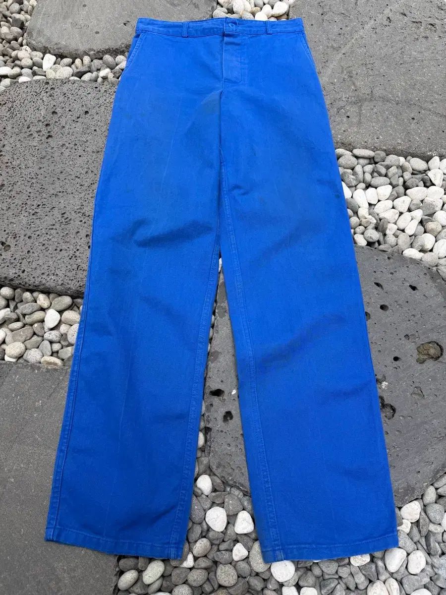 1980s DISTRESSED WASHED BLUE ヴィンテージ フレンチウォークパンツ