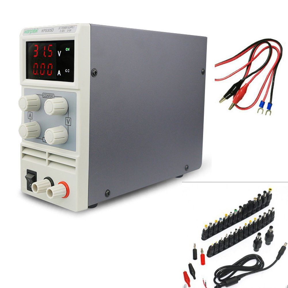 新品 zmart 小型 安定化電源 30V 5A スイッチング電源 DCジャック デジタル DC電源 0?30V 0?5A 110V-220V 0.1V / 0.01A +34個 DCジャック Stabilized Power Supply V A Switc