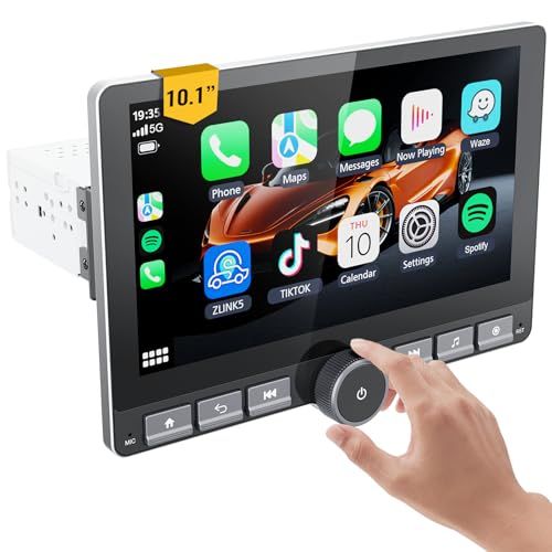 ★新品★10.1インチ 360°回転式タッチスクリーンカーオーディオ、ワイヤレスApple CarPlay＆Android Auto対応、GPSナビゲーション、DSPハイファイサウンド、音声コントロール、バックカメラ、1080Pサポート、APK管理機能搭載