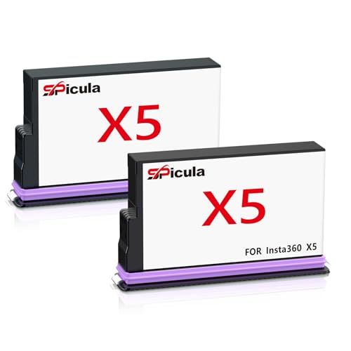 X5 交換用電池 2個 2800mAh Insta 360 X5用バッテリーおよびバッテリーケース×2（SDカード2枚収納可能）、PSE認証取得済み（インスタ360 x5 カメラと完全互換）e